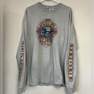 Harley Davidson Long Sleeve Tee Walker’s Pacific Junction Iowa Size XL Ride Free